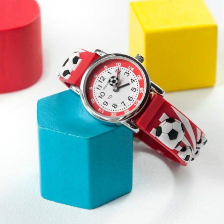Personalised kids red football watch