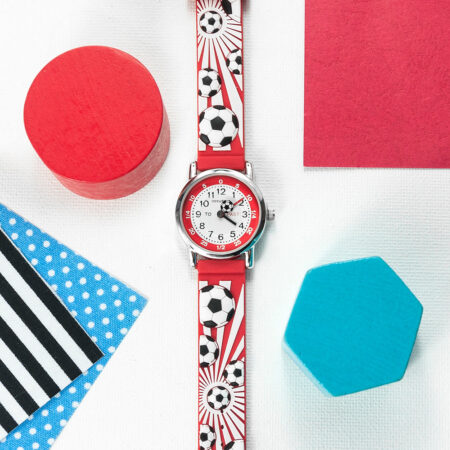 Personalised kids red football watch
