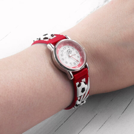 Personalised kids red football watch
