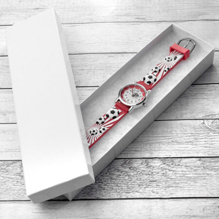 Personalised kids red football watch