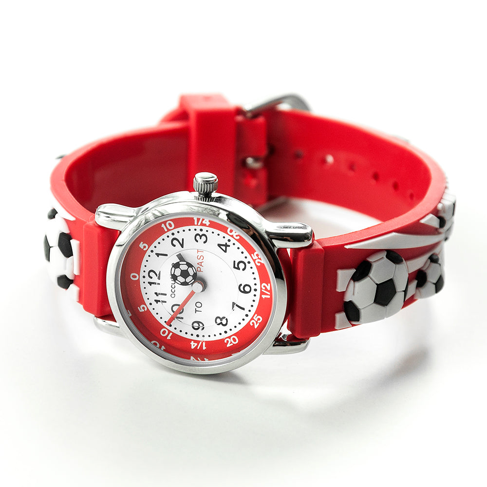 Personalised kids red football watch