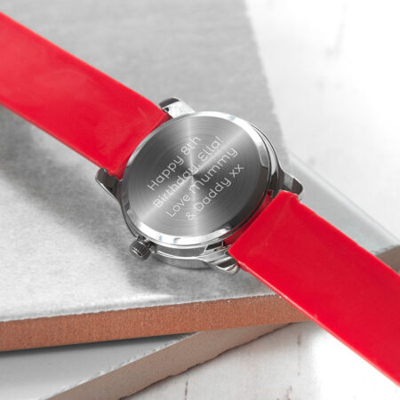 Personalised kids red football watch