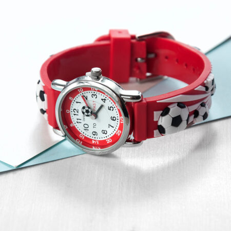 Personalised kids red football watch