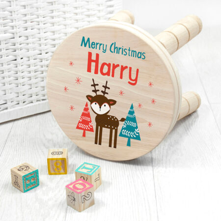 Personalised Kid’s Reindeer Wooden Stool: 1 - Wooden Stools By Gift Moments