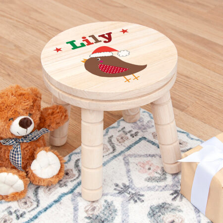 Personalised Kid’s Robin Wooden Stool: 4 - Wooden Stools By Gift Moments