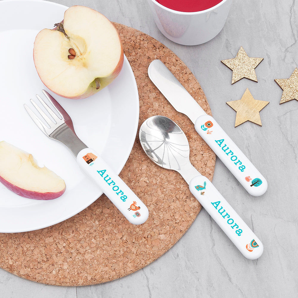 Personalised Kids Scandi Cutlery Set: 2 - Cutlery Sets By Gift Moments