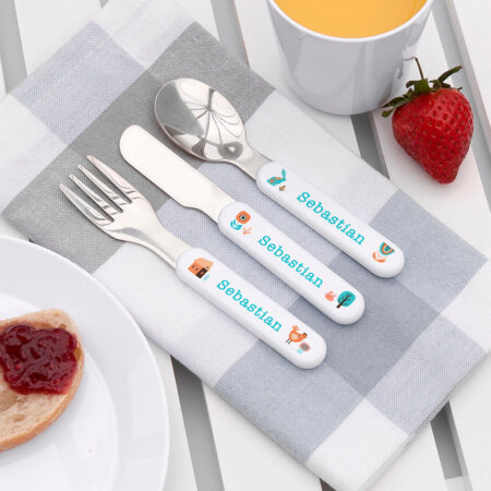 Personalised Kids Scandi Cutlery Set: 3 - Cutlery Sets By Gift Moments