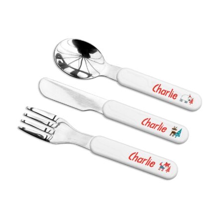 Personalised Kids Winter Wonderland Metal Cutlery Set: 2 - Cutlery Sets By Gift Moments