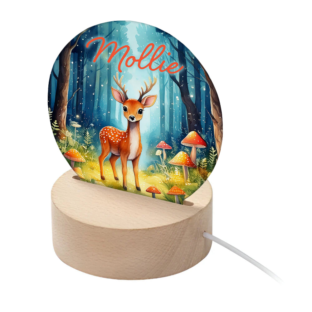 Personalised Kid’s Woodland Deer LED Night Light: 1 - LED Lighting By Gift Moments