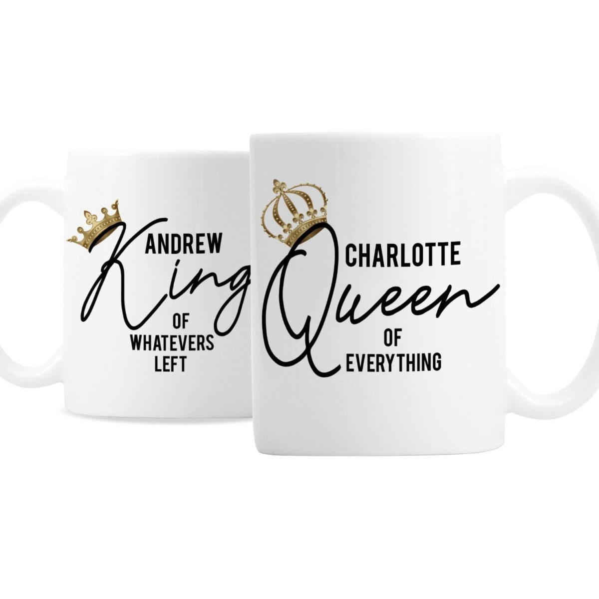 Personalised King and Queen of Everything Mug Set: 3 - Mugs By Gift Moments