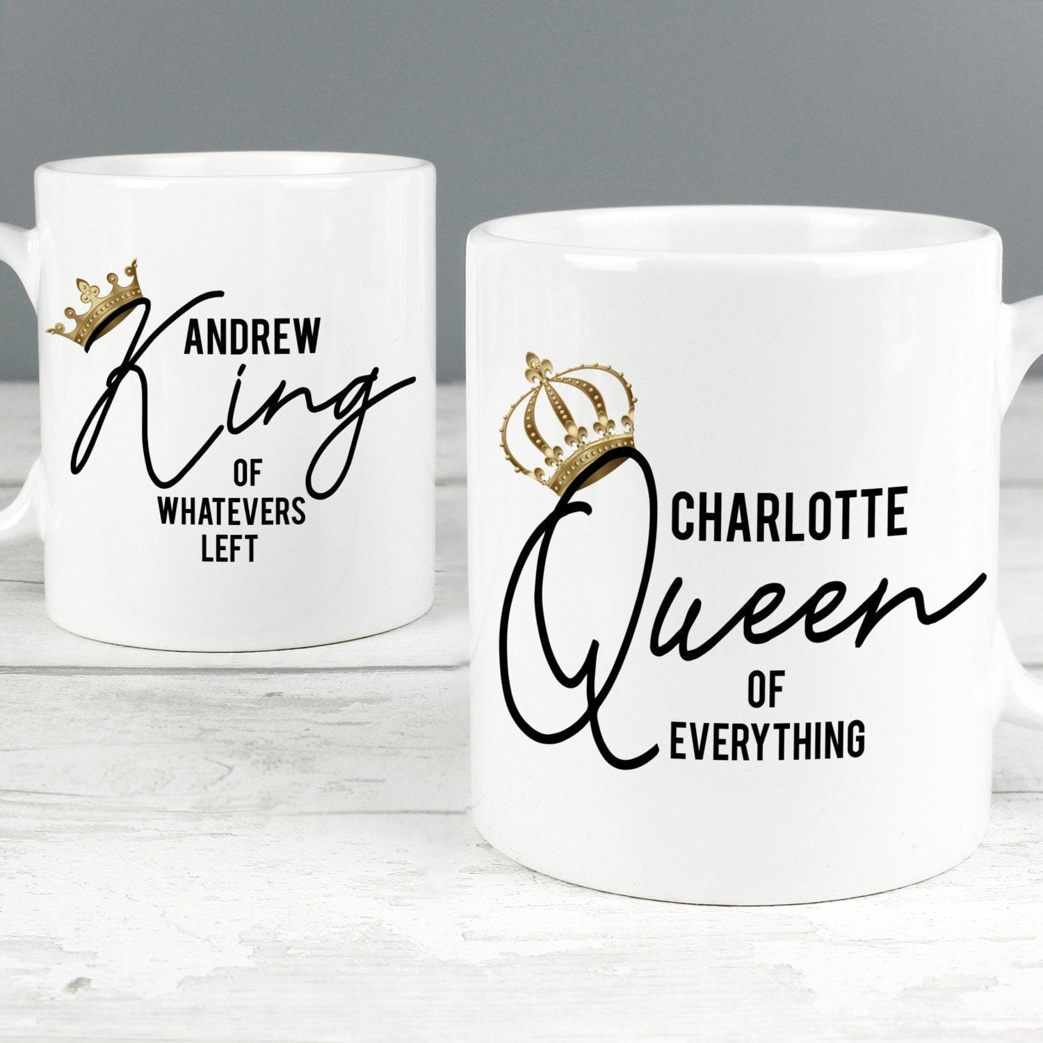Personalised King and Queen of Everything Mug Set: 1 - Mugs By Gift Moments