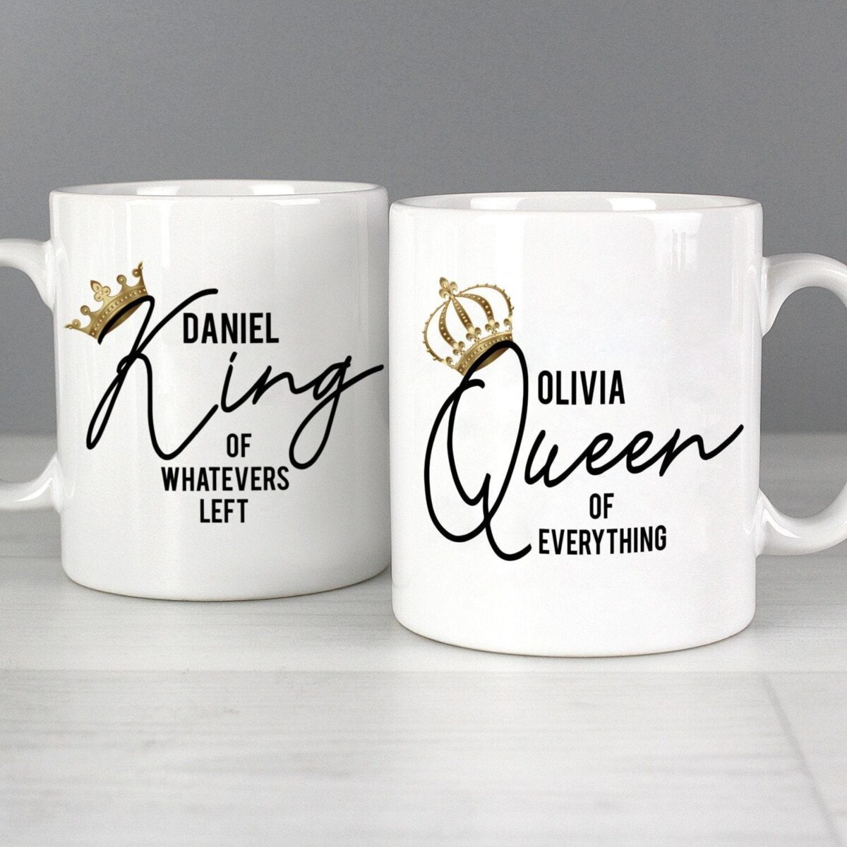 Personalised King and Queen of Everything Mug Set: 2 - Mugs By Gift Moments