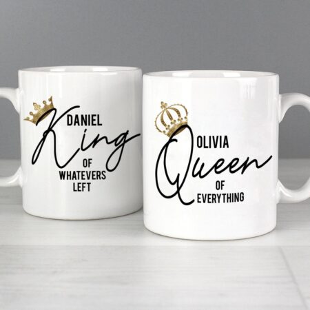 Personalised King and Queen of Everything Mug Set: 2 - Mugs By Gift Moments