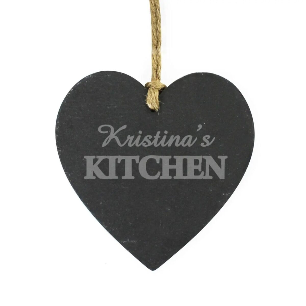 Personalised Kitchen Slate Heart Decoration: 2 - Decorations By Gift Moments