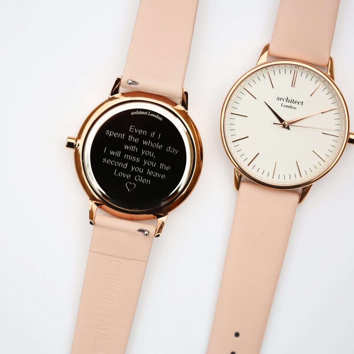 Personalised Ladies Architēct Blanc Watch Light Pink: 2 - Watches By Architect Watches