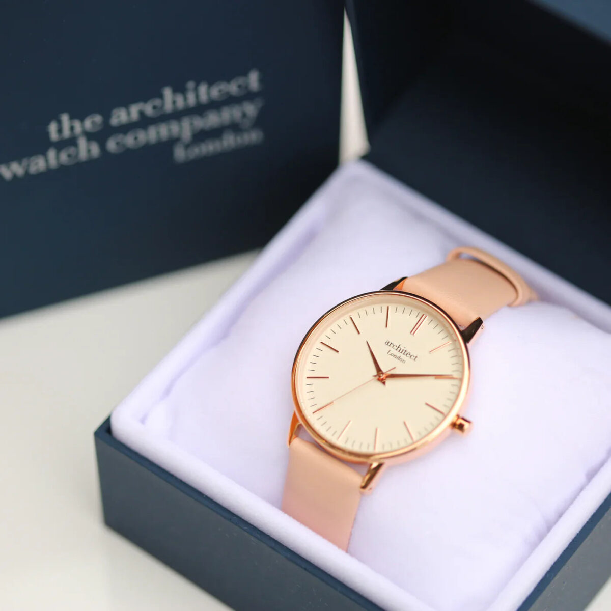 Personalised Ladies Architēct Blanc Watch Light Pink: 4 - Watches By Architect Watches