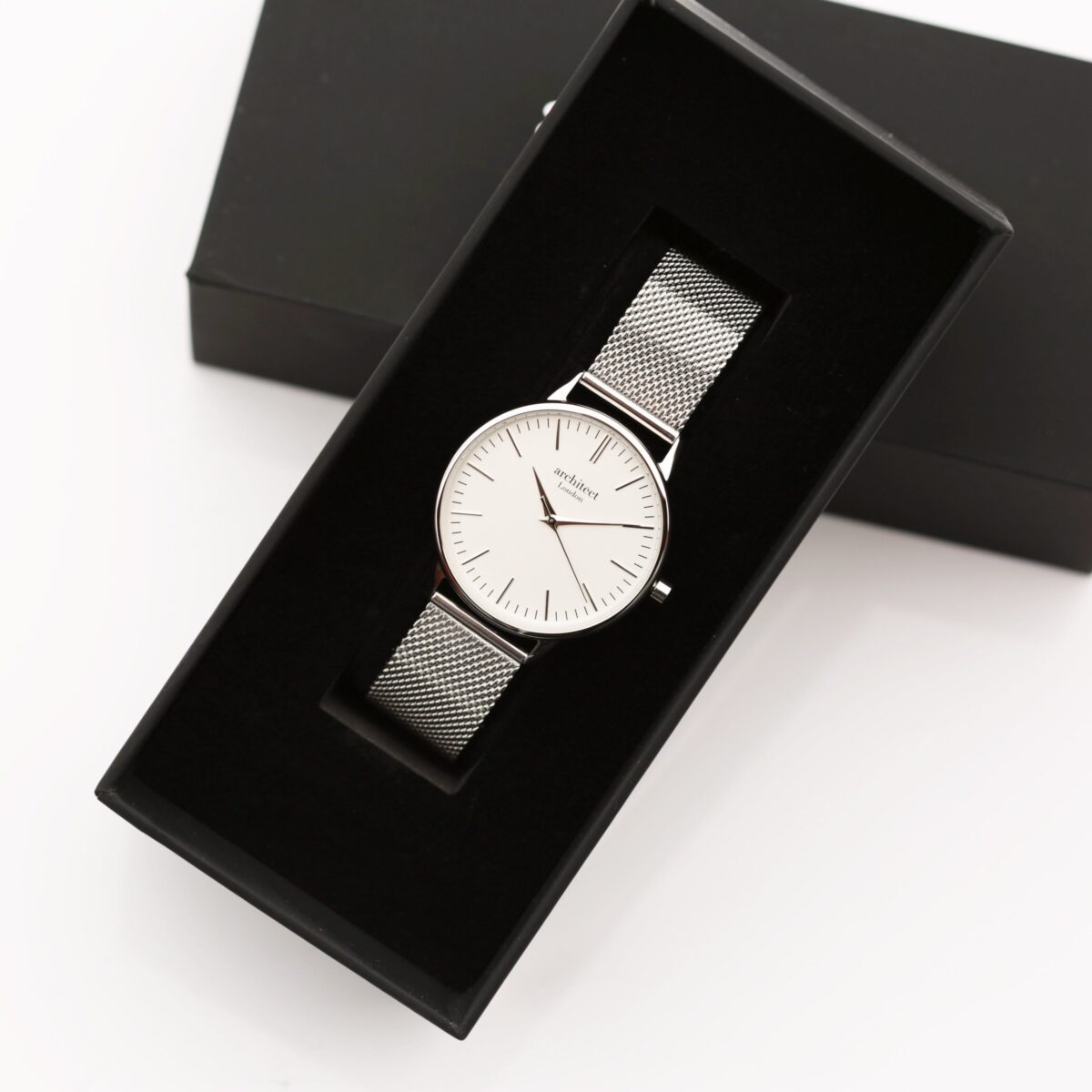 Personalised Ladies Architect Blanc Watch Silver Mesh: 4 - Watches By Architect Watches