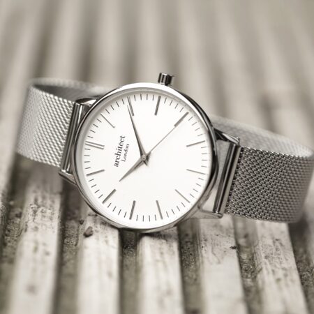 Personalised Ladies Architect Blanc Watch Silver Mesh: 3 - Watches By Architect Watches