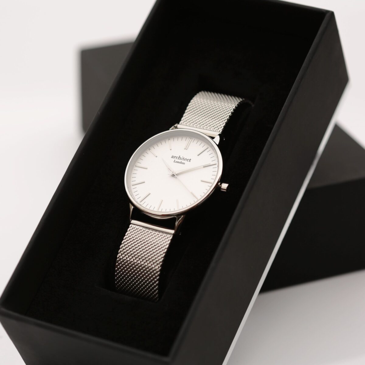 Personalised Ladies Architect Blanc Watch Silver Mesh: 5 - Watches By Architect Watches