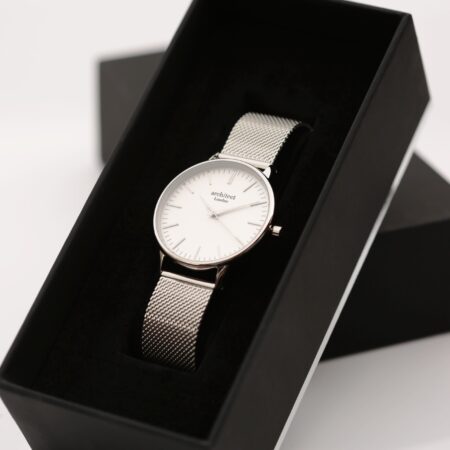 Personalised Ladies Architect Blanc Watch Silver Mesh: 5 - Watches By Architect Watches