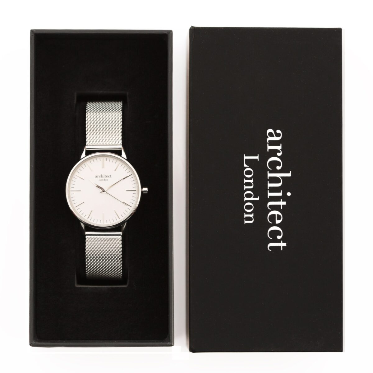 Personalised Ladies Architect Blanc Watch Silver Mesh: 2 - Watches By Architect Watches