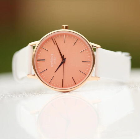 Personalised Ladies Architēct Coral Watch White: 4 - Watches By Architect Watches