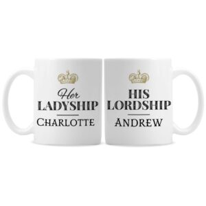 Personalised Ladyship and Lordship Mug Set: 5 - Mugs By Gift Moments