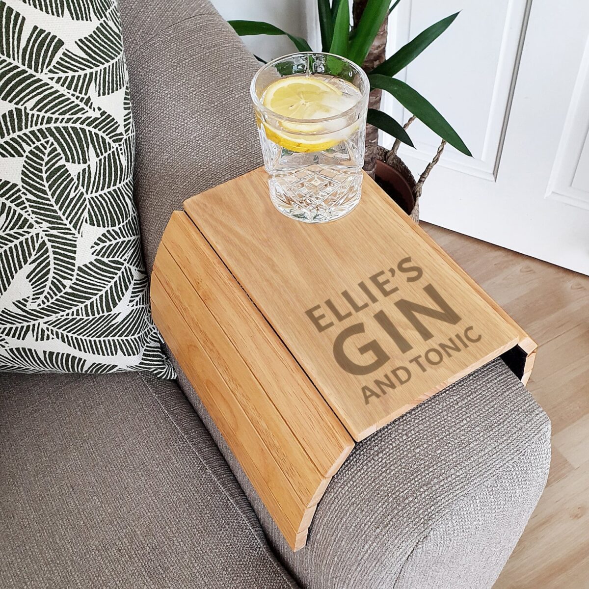 Personalised Large Free Text Wooden Sofa Tray: 1 - Coasters By Gift Moments