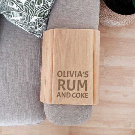 Personalised Large Free Text Wooden Sofa Tray: 3 - Coasters By Gift Moments