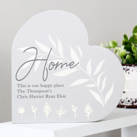 Personalised Leaf Decor Free Standing Heart Ornament: 3 - Ornaments By Gift Moments