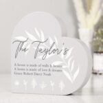Personalised Leaf Decor Free Standing Heart Ornament: 1 - Ornaments By Gift Moments