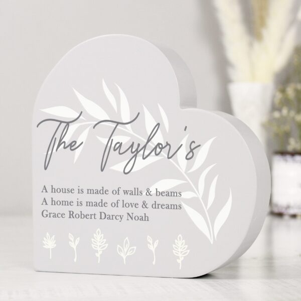 Personalised Leaf Decor Free Standing Heart Ornament: 1 - Ornaments By Gift Moments