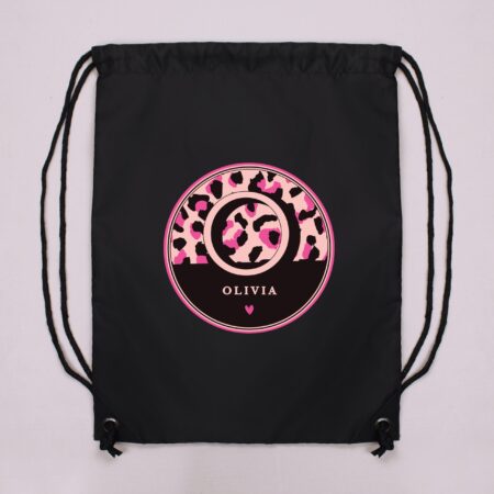 Personalised Leopard Print Black Kit Bag: 2 - Kids Bags By Gift Moments