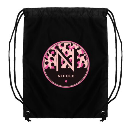 Personalised Leopard Print Black Kit Bag: 5 - Kids Bags By Gift Moments
