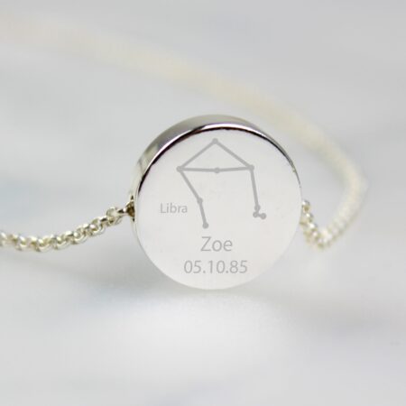 Personalised Libra Zodiac Star Sign Necklace (Sep 23rd - Oct 22nd): 2 - Necklaces By Gift Moments