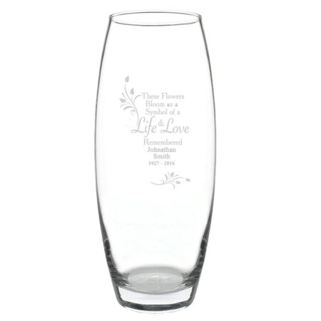 Personalised life love memorial vase
