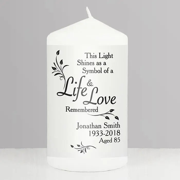 Personalised Life & Love Pillar Candle: 1 - Candles By Gift Moments