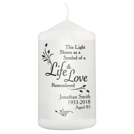 Personalised Life & Love Pillar Candle: 2 - Candles By Gift Moments