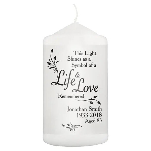 Personalised Life & Love Pillar Candle: 2 - Candles By Gift Moments