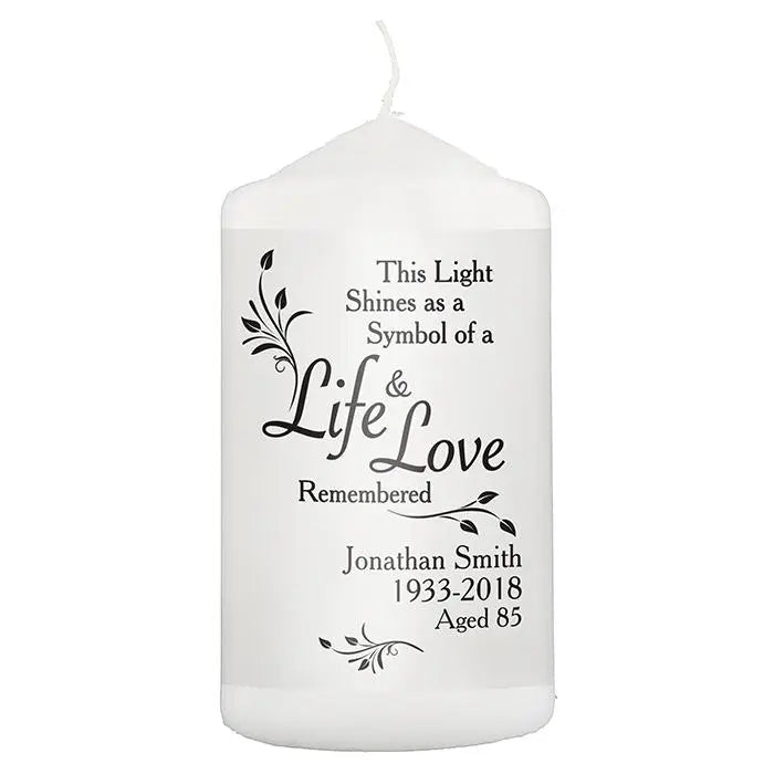 Personalised Life & Love Pillar Candle: 2 - Candles By Gift Moments