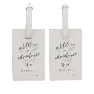 Personalised ’Lifetime of Adventures’ Couples Luggage Tags: 2 - Luggage Tags By Gift Moments