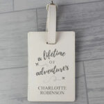 Personalised ’Lifetime of Adventures’ Cream Luggage Tag: 1 - Luggage Tags By Gift Moments