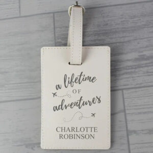 Personalised ’Lifetime of Adventures’ Cream Luggage Tag: 1 - Luggage Tags By Gift Moments