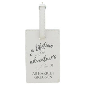 Personalised ’Lifetime of Adventures’ Cream Luggage Tag: 3 - Luggage Tags By Gift Moments