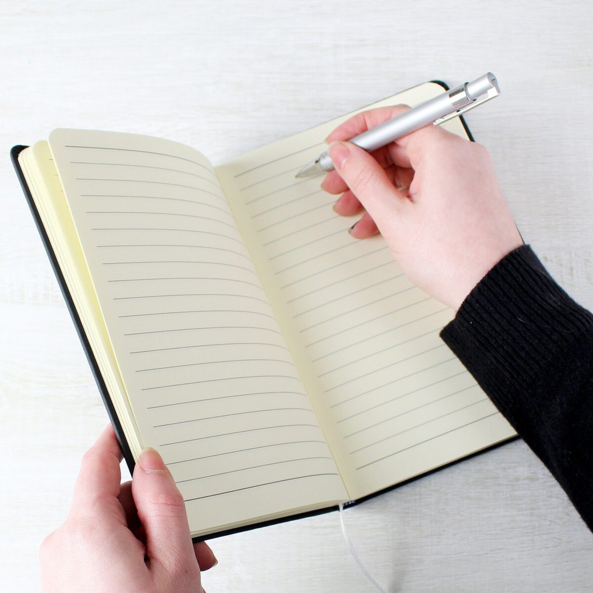 Personalised Light Bulb Black Hardback Notebook: 5 - Notebooks By Gift Moments