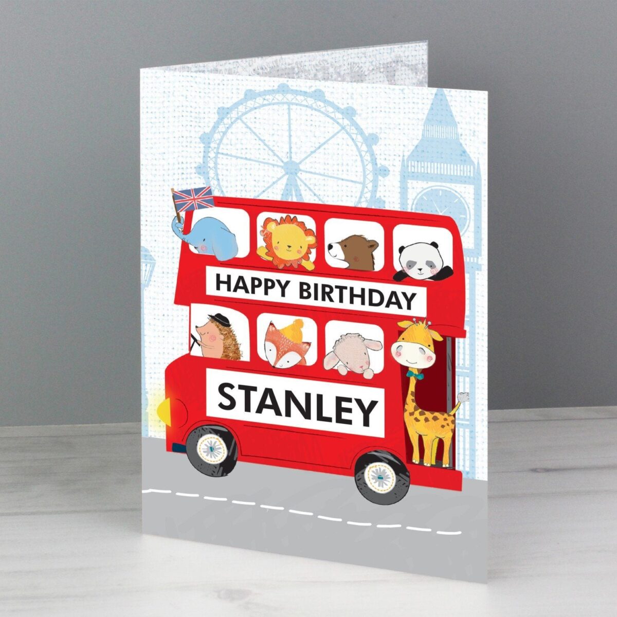 Personalised London Animal Bus Birthday Card: 2 - Greeting Cards By Gift Moments