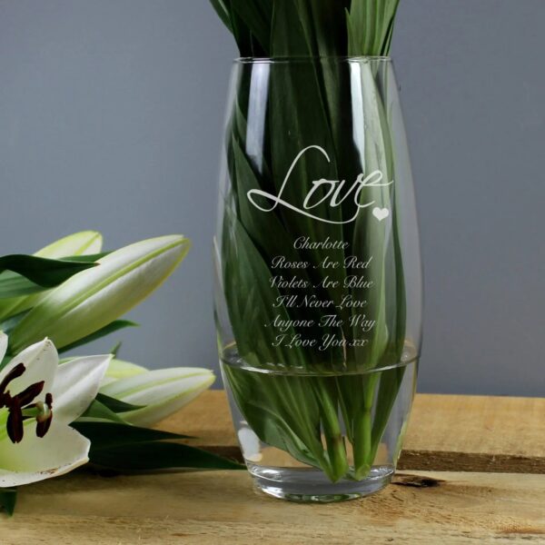 Personalised Love Bullet Vase: 1 - Vases By Gift Moments