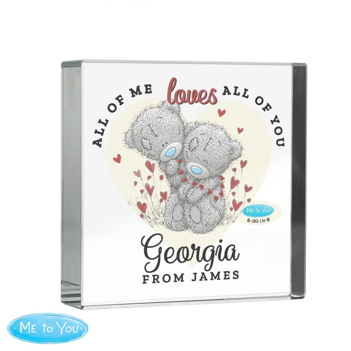 Personalised love heart crystal token
