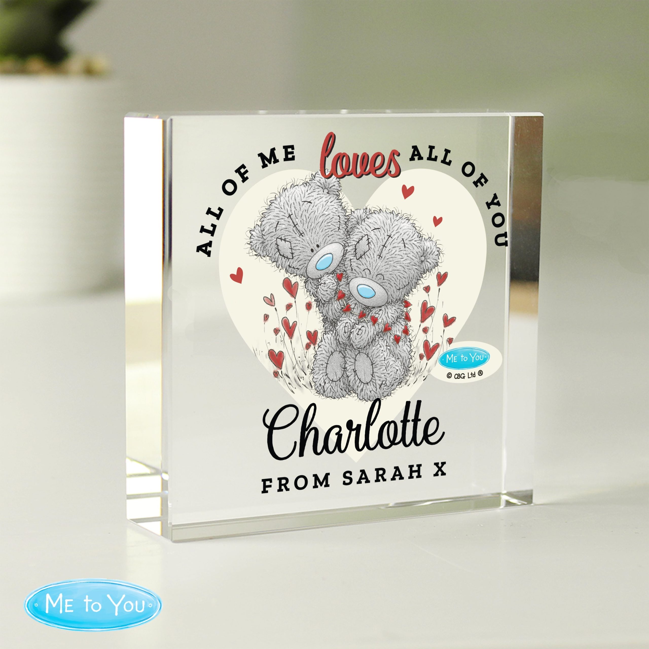 Personalised love heart crystal token