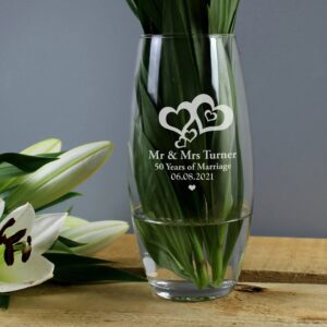 Personalised Love Hearts Bullet Vase: 1 - Vases By Gift Moments